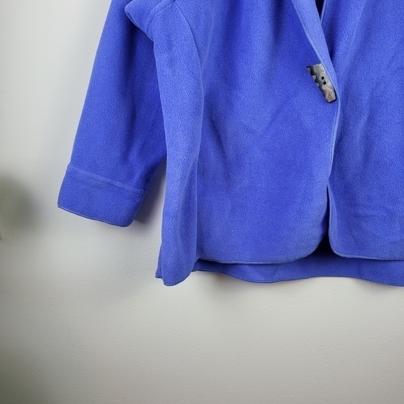 JANSKA blue polartec fleece cardigan jacket Size Medium Lagenlook - Picture 5 of 7